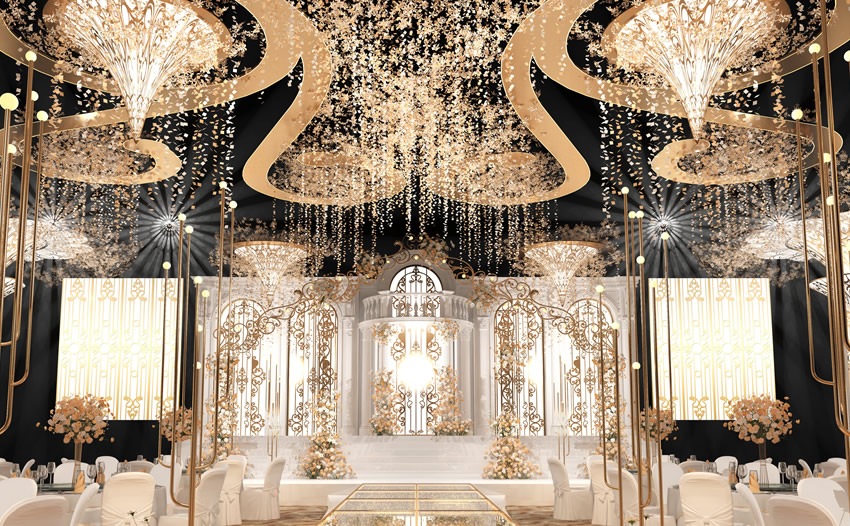 宁波花木兰喜事汇金色大厅效果展示